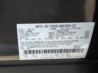 2020 Ford Explorer XLT CO-PILOT360 (BLIS)
