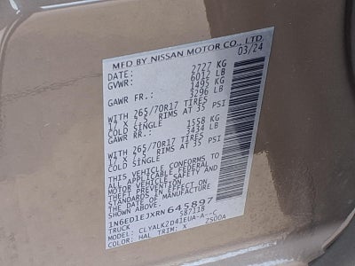2024 Nissan Frontier PRO-X V6 TECH PKG