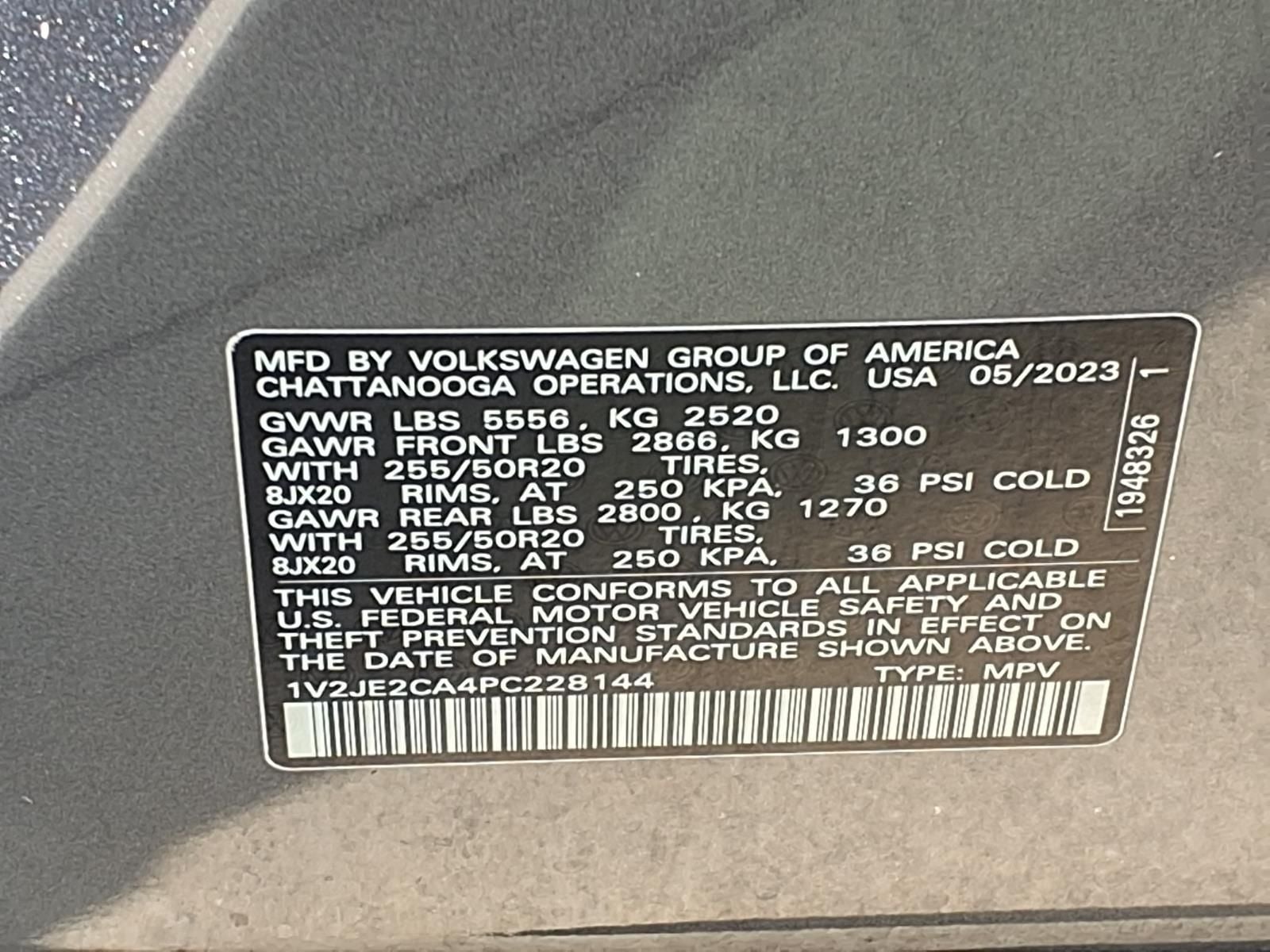 2023 Volkswagen Atlas Cross Sport 3.6L V6 SE w/Technology PANO-SUNROOF PKG