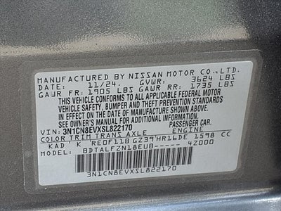 2025 Nissan Versa 1.6 SV SAFETYSHIELD0® 360