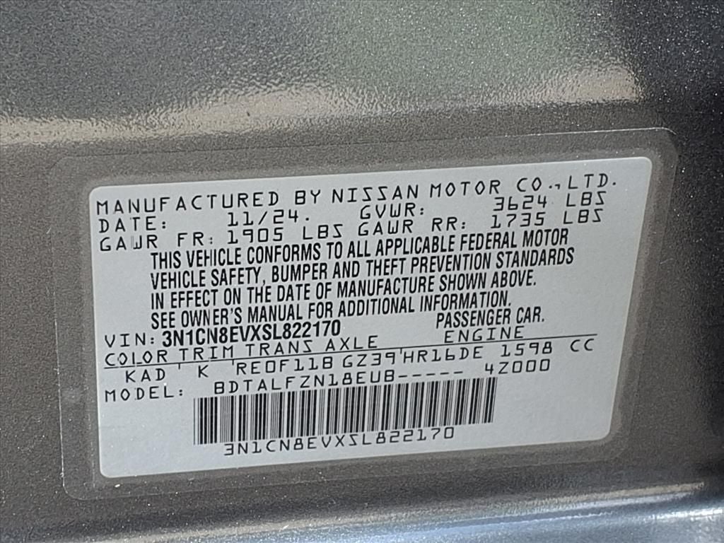 2025 Nissan Versa 1.6 SV SAFETYSHIELD0® 360